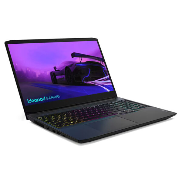 لابتوب لينوفو IdeaPad Gaming 3 15IHU6، معالج Intel Core i7-11370H، ذاكرة RAM سعة 8 جيجابايت، قرص SSD سعة 512 جيجابايت، شاشة 15.6 بوصة FHD، كرت شاشة NVIDIA GTX 1650 سعة 4 جيجابايت، لون أسود، بدون نظام تشغيل (DOS)