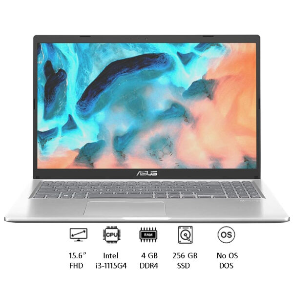 ASUS VivoBook X1500EA-EJ3645 Laptop – Intel Core i3-1115G4 (11th Gen), 4GB RAM, 256GB SSD, 15.6" Full HD Display, Intel UHD Graphics, Free DOS, Silver