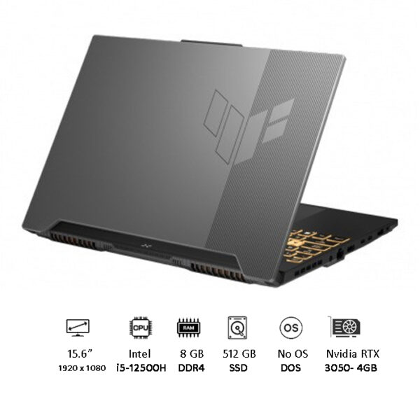 ASUS TUF Gaming F15 FX507ZC4-HN321 Laptop – Intel Core i5-12500H (12th Gen), 8GB DDR4 RAM, 512GB SSD, NVIDIA GeForce RTX 3050 4GB, 15.6" Full HD Displ