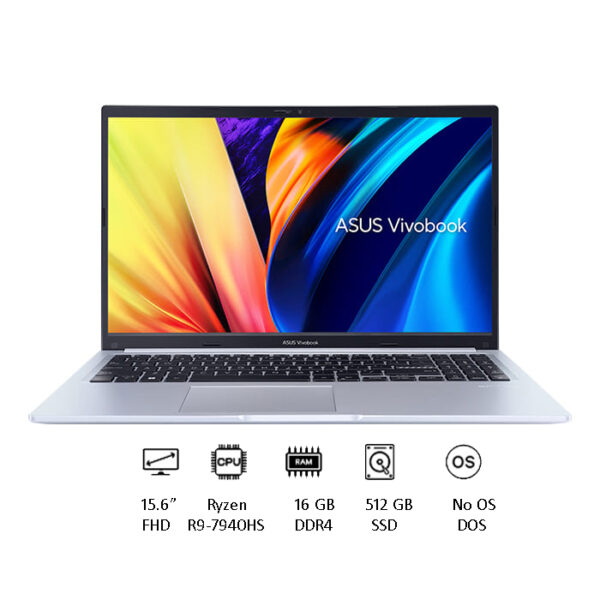 أسوس فيفوبوك X1605XA-MB101 – رايزن 9 7940HS – 16 جيجابايت رام – 512 جيجابايت SSD – شاشة 16 بوصة WUXGA – DOS – فضي شفاف