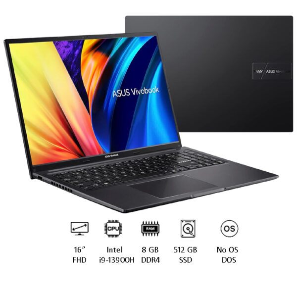 ASUS Vivobook X1605VA-MB586 – Intel Core i9-13900H – 8GB RAM – 512GB SSD – 16" WUXGA – DOS – Indie Black