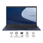 أسوس ExpertBook B1400CEPE-EK0673 – انتل كور i5 الجيل 11 – 16 جيجابايت رام – 512 جيجابايت SSD – شاشة 14 بوصة FHD – كرت شاشة 2 جيجابايت – أسود – DOS – TPM – حقيبة وفأرة لاسلكية