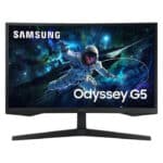 Samsung Odyssey G5 27" Curved Gaming Monitor – 2560x1440 QHD, 165Hz Refresh Rate, 1ms Response Time, QLED Panel, HDR10, AMD FreeSync Premium, 1000R Curvature, HDMI + DisplayPort, Black