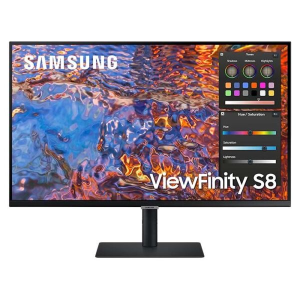 شاشة سامسونج LS32B800P مقاس 32 بوصة بدقة 4K UHD – دقة 3840×2160، لوحة IPS، تقنية HDR10، معدل تحديث 60 هرتز، زمن استجابة 5 مللي ثانية، منفذ USB-C، مناف