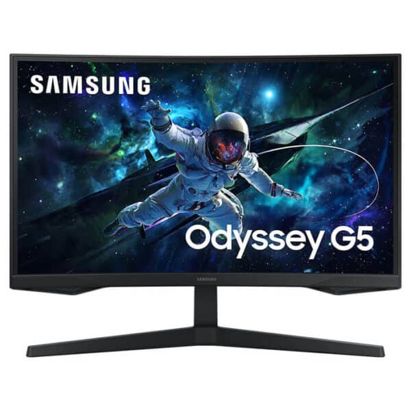 Samsung Odyssey G5 32" Curved Gaming Monitor – 2560x1440 QHD, 165Hz Refresh Rate, 1ms Response Time, VA Panel, HDR10, AMD FreeSync Premium, 1000R Curvature, HDMI + DisplayPort, Black