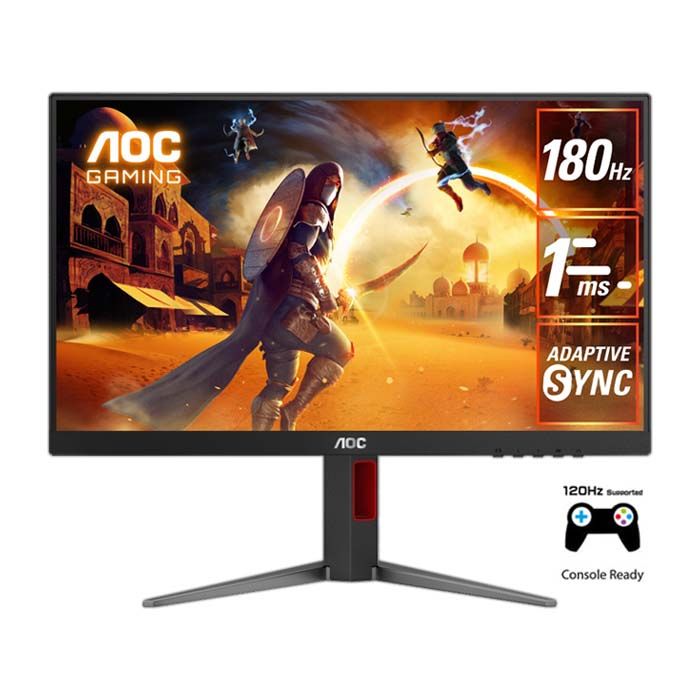 020711240003 شاشة الألعاب AOC 24G4 – مقاس 23.8 بوصة، دقة Full HD، لوحة IPS، معدل تحديث 180 هرتز، زمن استجابة 1 مللي ثانية، تصميم مخصص للألعاب - الصورة 1