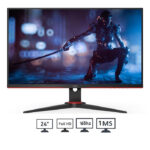 شاشة الألعاب AOC 24G2SE مقاس 23.8 بوصة – دقة 1920×1080 FHD، لوحة VA، معدل تحديث 165 هرتز، زمن استجابة 1 مللي ثانية، تقنية Adaptive Sync، تصميم بدون حو