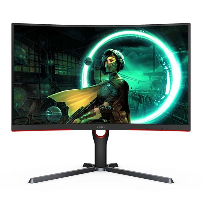 020711270009 شاشة الألعاب AOC CQ27G3Z مقاس 27 بوصة – دقة 2560×1440 QHD، لوحة VA منحنية، معدل تحديث 240 هرتز، زمن استجابة 0.5 مللي ثانية، تقنية Adaptive Sync، انحناء 1500R، منافذ HDMI + DisplayPort، اللون الأسود - الصورة 1