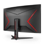 ⁦شاشة الألعاب المنحنية AOC C32G3E – مقاس 31.5 بوصة، دقة FHD، لوحة VA، معدل تحديث 165 هرتز، زمن استجابة 1 مللي ثانية، تصميم بانورامي غامر⁩ - الصورة ⁦5⁩