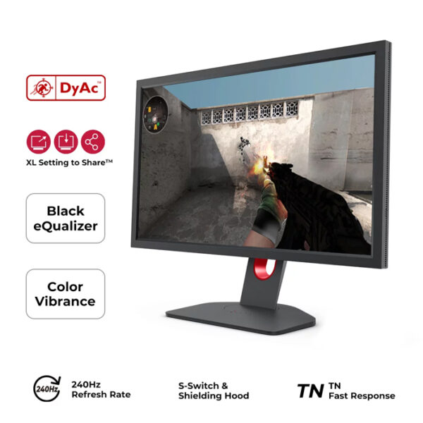 BenQ ZOWIE XL2546K 24.5" Gaming Monitor – 240Hz Refresh Rate, 0.5ms Response Time, Full HD 1920×1080, DyAc+ Technology, Black eQualizer, S-Switch, Shi