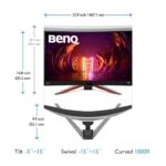 BenQ MOBIUZ EX2710R 27" Curved Gaming Monitor – 165Hz Refresh Rate, 1ms MPRT, WQHD 2560×1440 Resolution, HDRi Technology, FreeSync Premium, Built-in Speakers, HDMI + DisplayPort – Dark Grey - Image 4