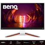 شاشة ألعاب BenQ EX3210U – مقاس 32 بوصة، دقة 4K UHD (3840×2160)، معدل تحديث 144 هرتز، زمن استجابة 1ms، لوحة IPS، HDMI 2.1، مكبرات صوت مدمجة، تقنية HDRi – لون أبيض