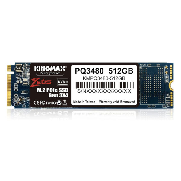 KINGMAX PCIe NVMe Gen3x4 SSD – 512GB High-Speed M.2 2280 Solid State Drive, Ultra-Fast Read/Write, Ideal for Gaming, Laptops & High-Performance PCs