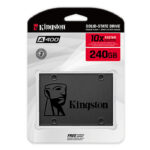 قرص الحالة الصلبة Kingston A400 SATA 2.5 إنش – سعة 240 جيجابايت، أداء سريع، موثوقية عالية، مثالي للابتوب وأجهزة الكمبيوتر المكتبية