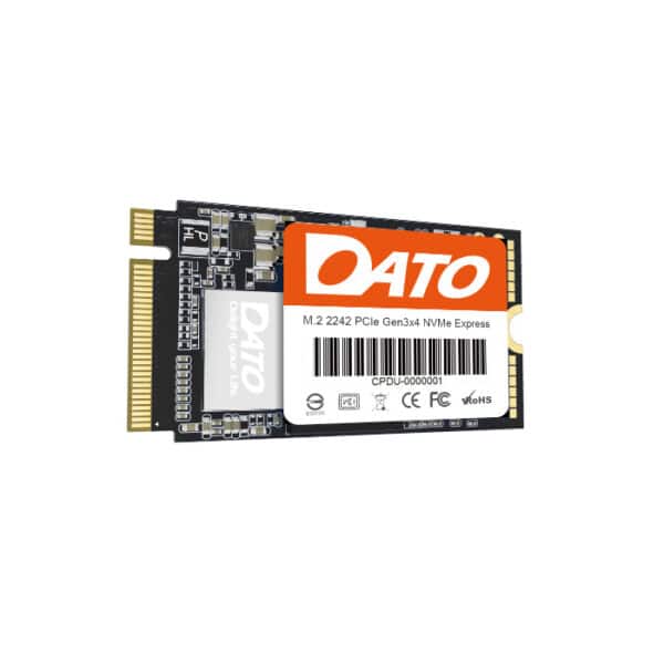 وحدة تخزين SSD داتو DP342 بسعة 512 جيجابايت M.2 2242 PCIe Gen 3x4 – سرعة قراءة تصل إلى 2500 ميجابايت/ثانية، سرعة كتابة تصل إلى 1700 ميجابايت/ثانية، تخ