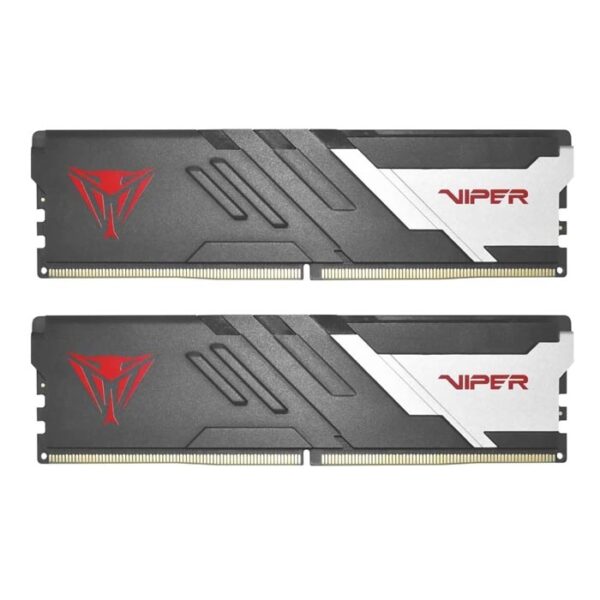 ذاكرة باتريوت فايبر فينوم آر جي بي DDR5 سعة 64 جيجابايت (32×2) بسرعة 6000 ميجاهرتز CL32 باللونين الأسود والفضي مع مشتت حراري