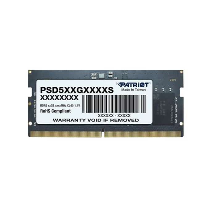 063573020004 ذاكرة باتريوت DDR5 4800 ميجاهرتز 8 جيجابايت للابتوب – أداء عالي السرعة وكفاءة طاقة محسّنة - الصورة 1