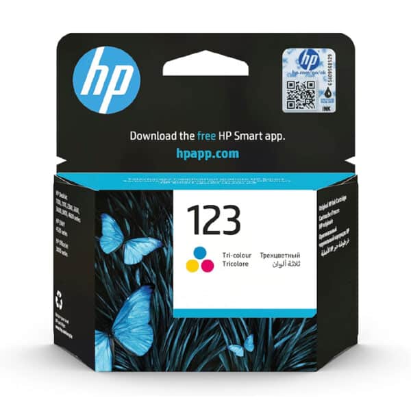 خرطوشة حبر ملونة أصلية لطابعة HP DeskJet 123 – ألوان ثلاثية (سماوي، أرجواني، أصفر)