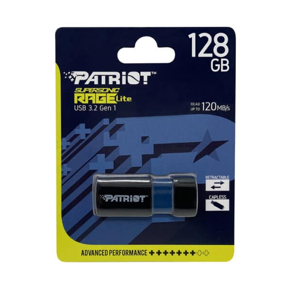 Patriot Rage Lite 128GB USB 3.2 Gen 1 Flash Drive (Up to 120MB/s Read Speed)