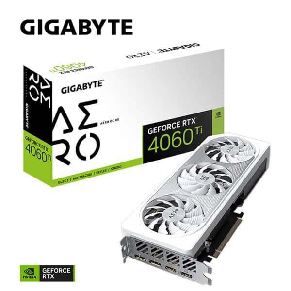 كرت الشاشة جيجابايت AERO RTX 4060 Ti 8GB أبيض