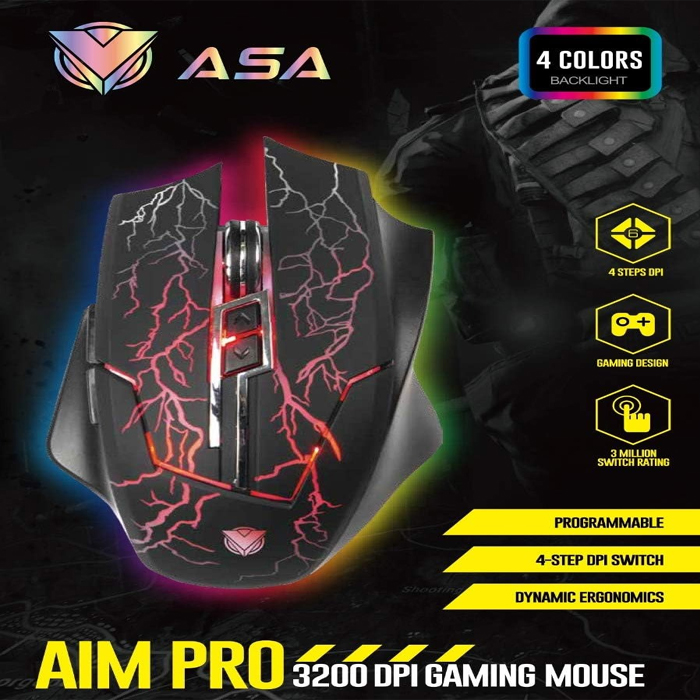 156276270008 فأرة الألعاب ASA AIM PRO – دقة واحترافية في الأداء - الصورة 1