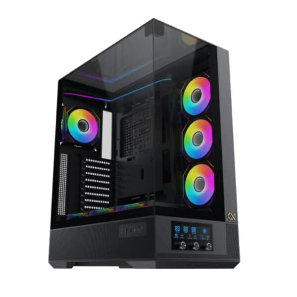 PC CASE - XIGMATEK VISION PRO (BLACK/WHITE) E-ATX WITH ARGB FANS & REMOTE CONTROL