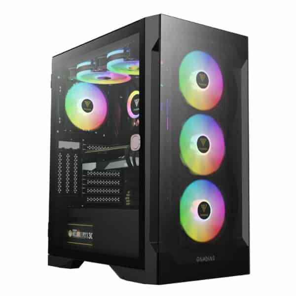PC CASE - GAMDIAS TALOS E2 ELITE WITH ARGB FANS & GLASS PANEL