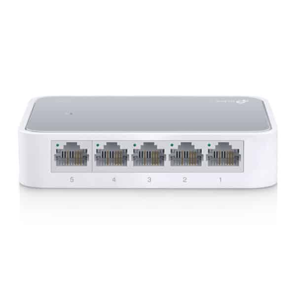 راوتر TP‑Link TL‑SF1005D – محول إيثرنت 5 منافذ 10/100 ميجابت/ثانية بتصميم مكتبي، بدون إدارة، توفير طاقة، سهل الاستخدام