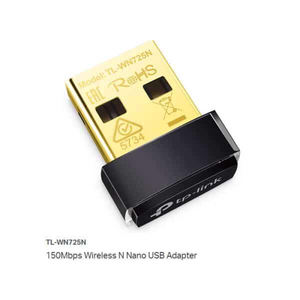 محول واي فاي USB - TP-Link TL-WN725N N150 - نانو وايرلس - أسود/ذهبي