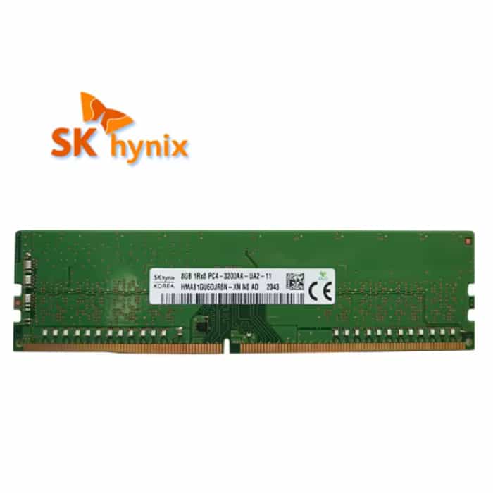 063163020005 ذاكرة SK hynix خوادم – DDR4 بسعة 8 جيجابايت، 1Rx8، تردد 3200 ميجاهرتز، ECC، نوع Registered DIMM - الصورة 1