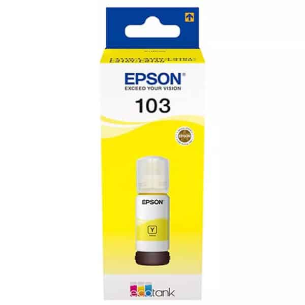 عبوة حبر إبسون EcoTank 103 – أصفر (Yellow) أصلية