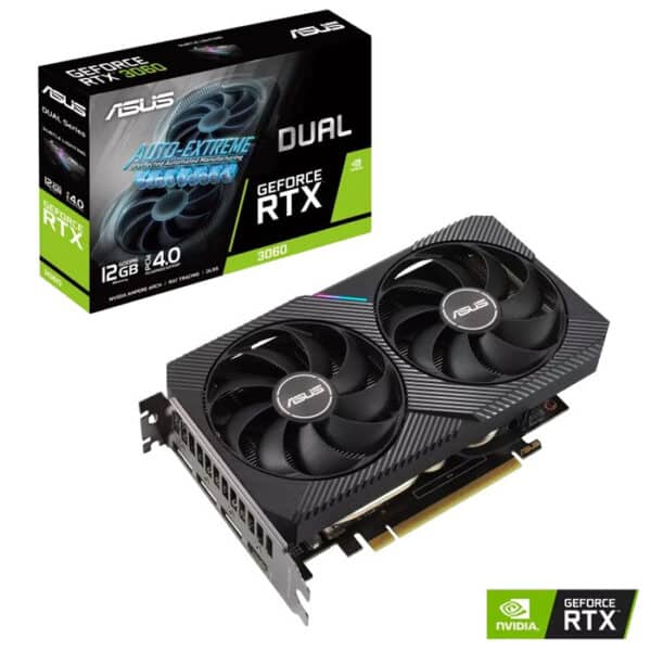 بطاقة الرسوميات ASUS Dual GeForce RTX 3060 بسعة 12 جيجابايت الإصدار الثاني (V2)