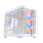 PANO G20A Arctic White Curved Gaming Case – Reverse ARGB with Remote Control