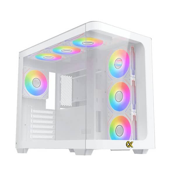 PANO G20A Arctic White Curved Gaming Case – Reverse ARGB with Remote Control