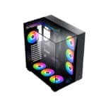 XIGMATEK AQUA V AIR ATX Gaming Case with 7 Pre-installed Fans – Black