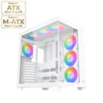 XIGMATEK AQUA V AIR ATX Gaming Case with 7 Pre-installed Fans – White