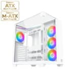 XIGMATEK AQUA V ATX Gaming Case with 7 Pre-installed Fans – White