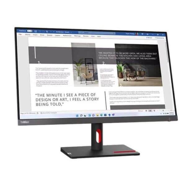Lenovo S27i-30 Monitor, 27-inch, Full HD, IPS Panel, 100Hz Refresh Rate, HDMI & VGA Ports, 2-Year Warranty