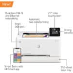 ⁦طابعة ليزر ألوان اتش بي كولور ليزرجيت برو M255dw لاسلكية بسرعة طباعة عالية مع طباعة مزدوجة ودرج ورق بسعة كبيرة – أبيض⁩ - الصورة ⁦3⁩