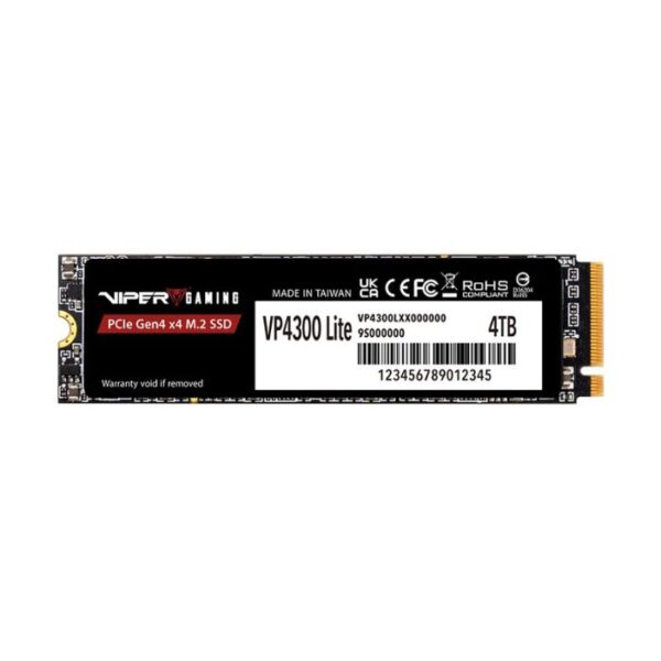 قرص التخزين باتريوت فايبر جيمينغ VP4300 Lite بسعة 4 تيرابايت – M.2 2280 PCIe Gen4x4 بسرعة قراءة 7400MB/s وكتابة 6400MB/s