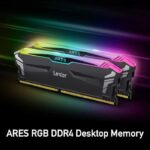 ذاكرة الألعاب ليكسر Lexar Ares Armor Lite RGB بسعة 8GB (1x8GB) – DDR4 بتردد 3600MHz – توقيت CL18 – فولتية 1.35V – لون أسود