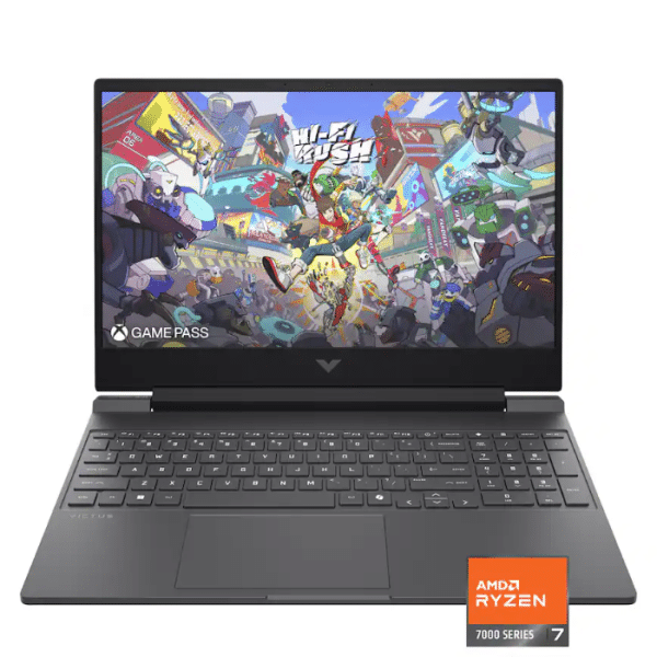 HP Victus 15-fb3093 Gaming Laptop – AMD Ryzen 7 7445HS, 16GB RAM, 512GB SSD, NVIDIA GeForce RTX 4050 6GB, 15.6" Full HD 144Hz Display, Windows 11, Mica Silver