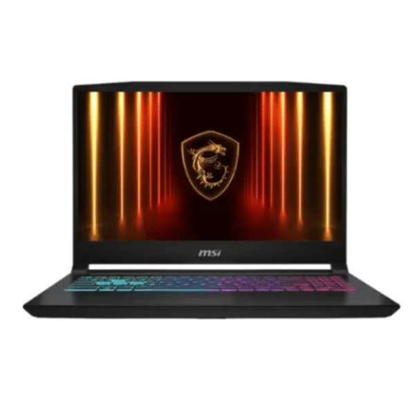 لابتوب الألعاب MSI Katana 15 HX B14WGK – معالج Intel Core i7-14650HX، ذاكرة 16 جيجابايت DDR5، قرص SSD بسعة 1 تيرابايت، بطاقة NVIDIA GeForce RTX 5070 سعة 8 جيجابايت، شاشة 15.6 بوصة Full HD بدقة 1920×1080، نظام Windows 11، اللون الأسود