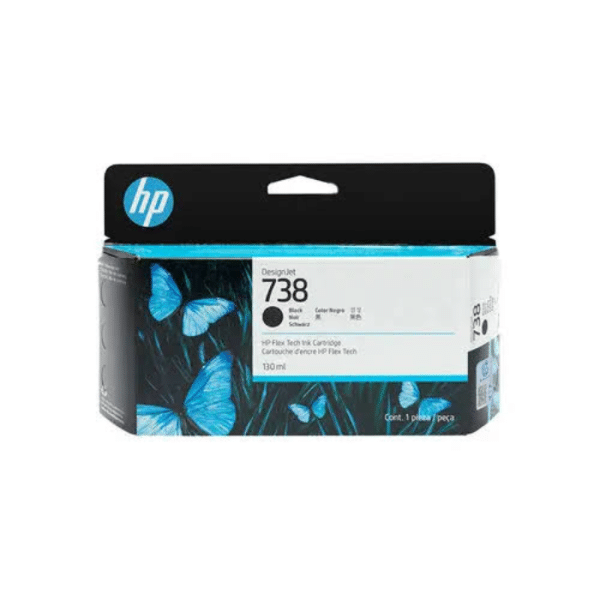 خرطوشة حبر HP 738 أصلية باللون الأسود 130 مل (498N4A) متوافقة مع طابعات HP DesignJet T850 .T850 MFP .T950 .T950 MFP