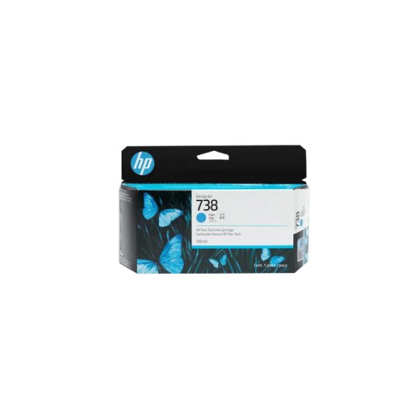 Genuine HP 738 Cyan Ink Cartridge 130ml (498N5A) for HP DesignJet T850, T850 MFP, T950 & T950 MFP Printers