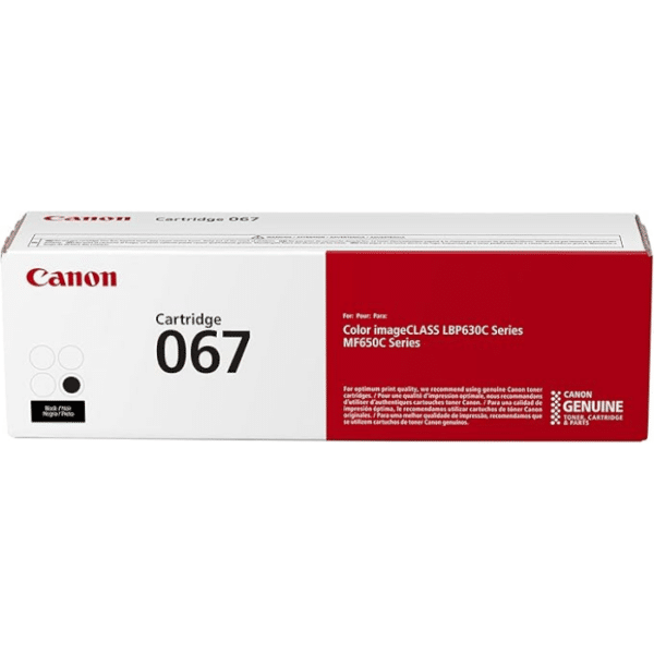 خرطوشة تونر كانون 067 أسود أصلية – متوافقة مع طابعات MF656Cdw .MF654Cdw .MF653Cdw .LBP633Cdw .LBP632Cdw