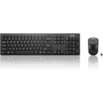 Lenovo 100 Wireless Keyboard and Mouse Combo – Cordless USB Set with Spill-Resistant Quiet Keys, 3-Zone Keyboard, Ambidextrous Mouse, Compact Design, Black